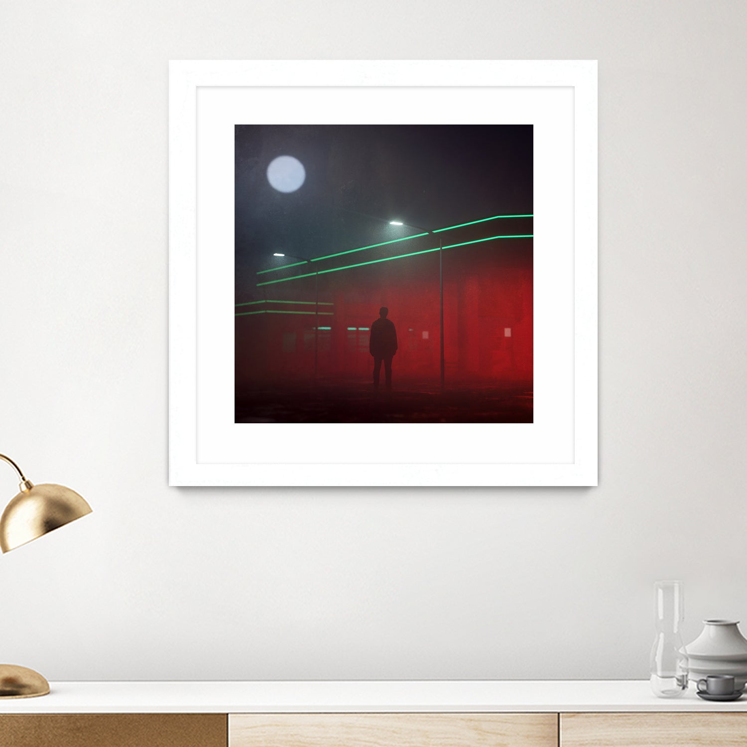 Gas Station Fog by Nick Kempton on GIANT ART - red digital painting