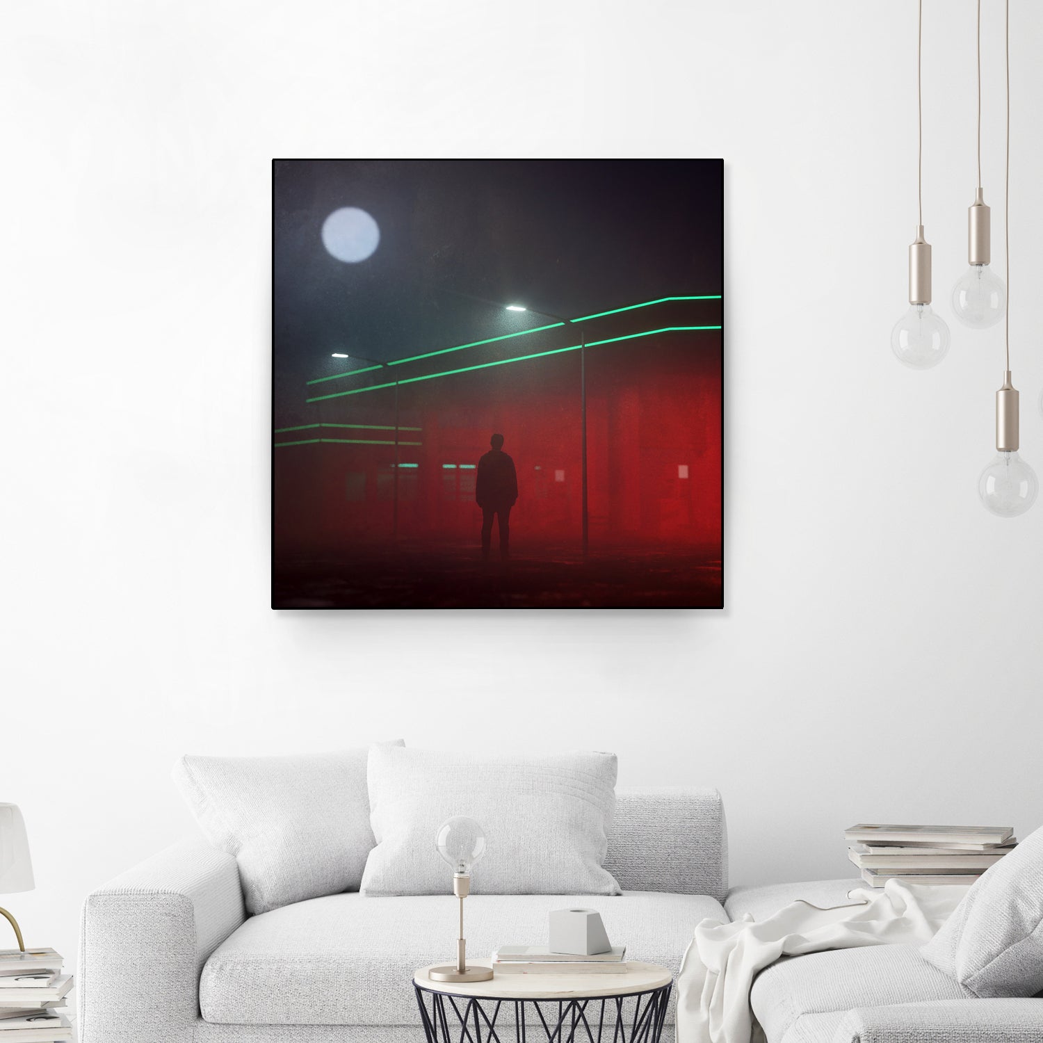 Gas Station Fog by Nick Kempton on GIANT ART - red digital painting