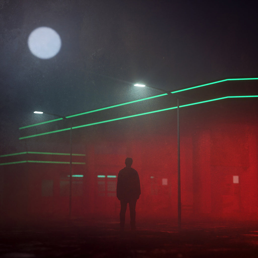 Gas Station Fog by Nick Kempton on GIANT ART - red digital painting