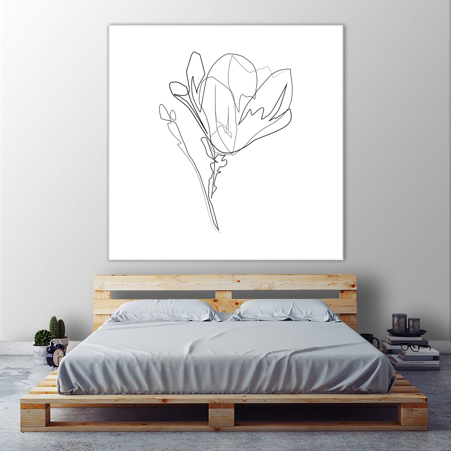 Magnolia Flower Print #4 by Parinta Sofia Stefanopoulou on GIANT ART - white digital drawing