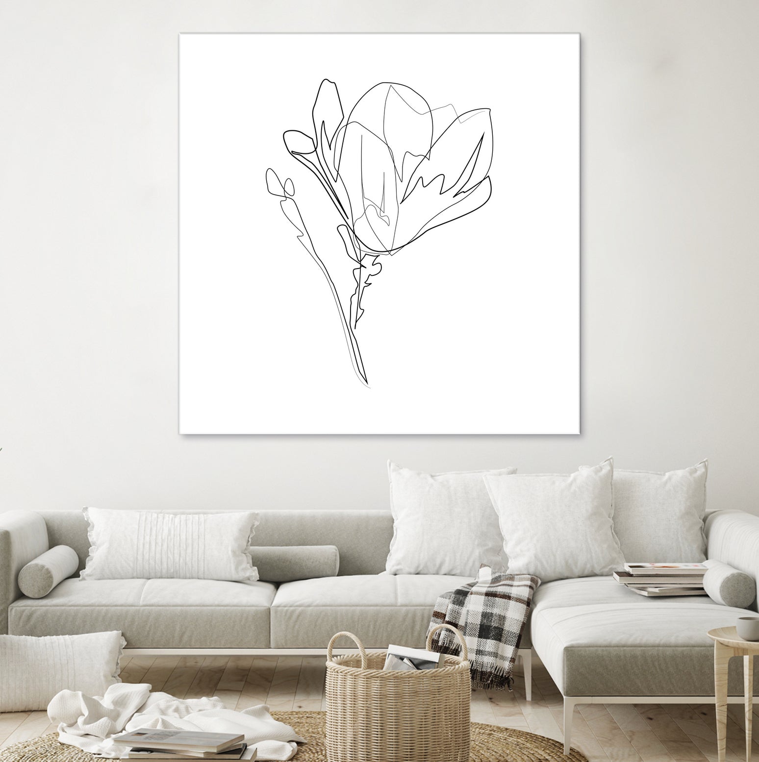 Magnolia Flower Print #4 by Parinta Sofia Stefanopoulou on GIANT ART - white digital drawing