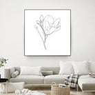 Magnolia Flower Print #4 by Parinta Sofia Stefanopoulou on GIANT ART - white digital drawing