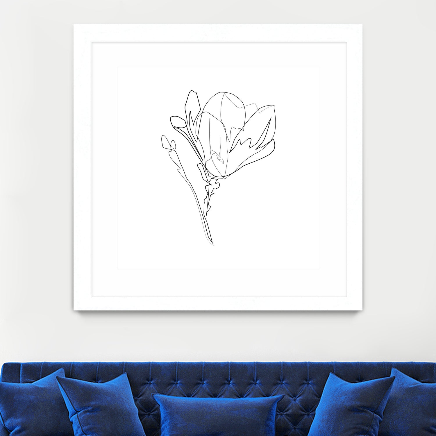 Magnolia Flower Print #4 by Parinta Sofia Stefanopoulou on GIANT ART - white digital drawing