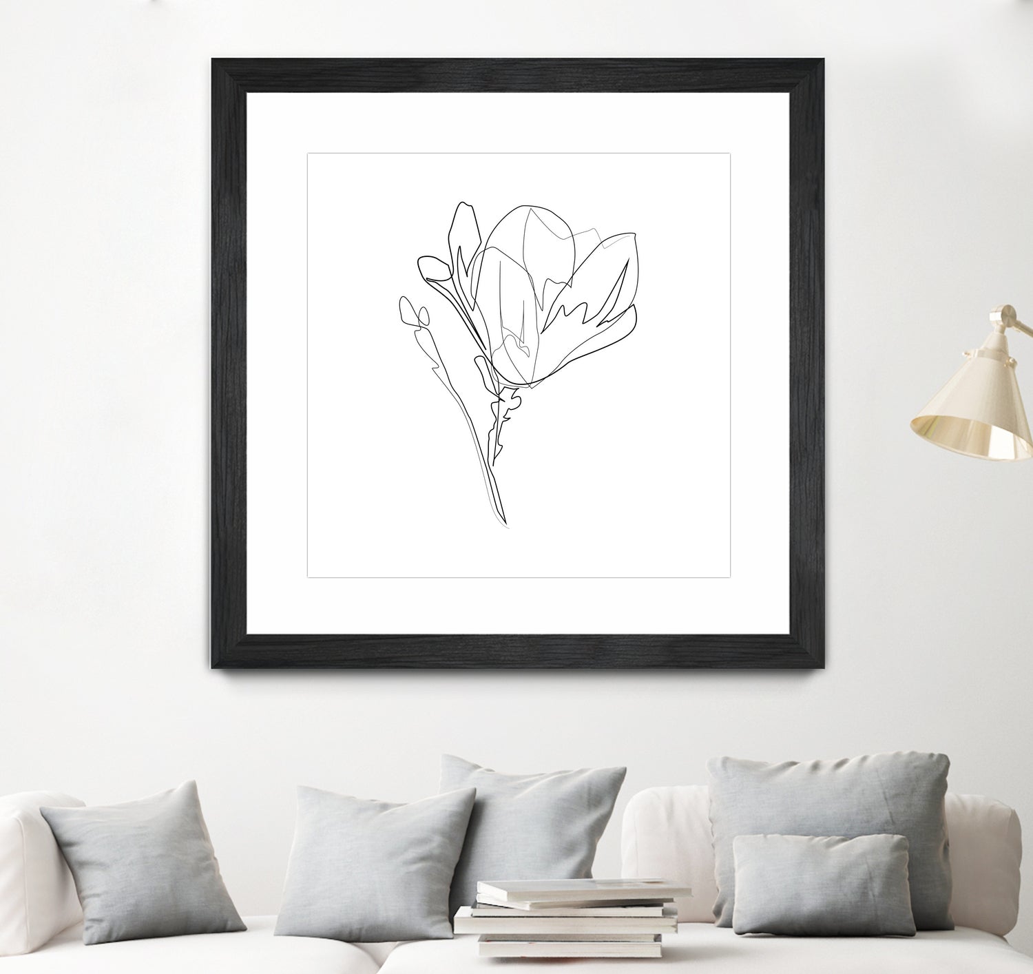 Magnolia Flower Print #4 by Parinta Sofia Stefanopoulou on GIANT ART - white digital drawing