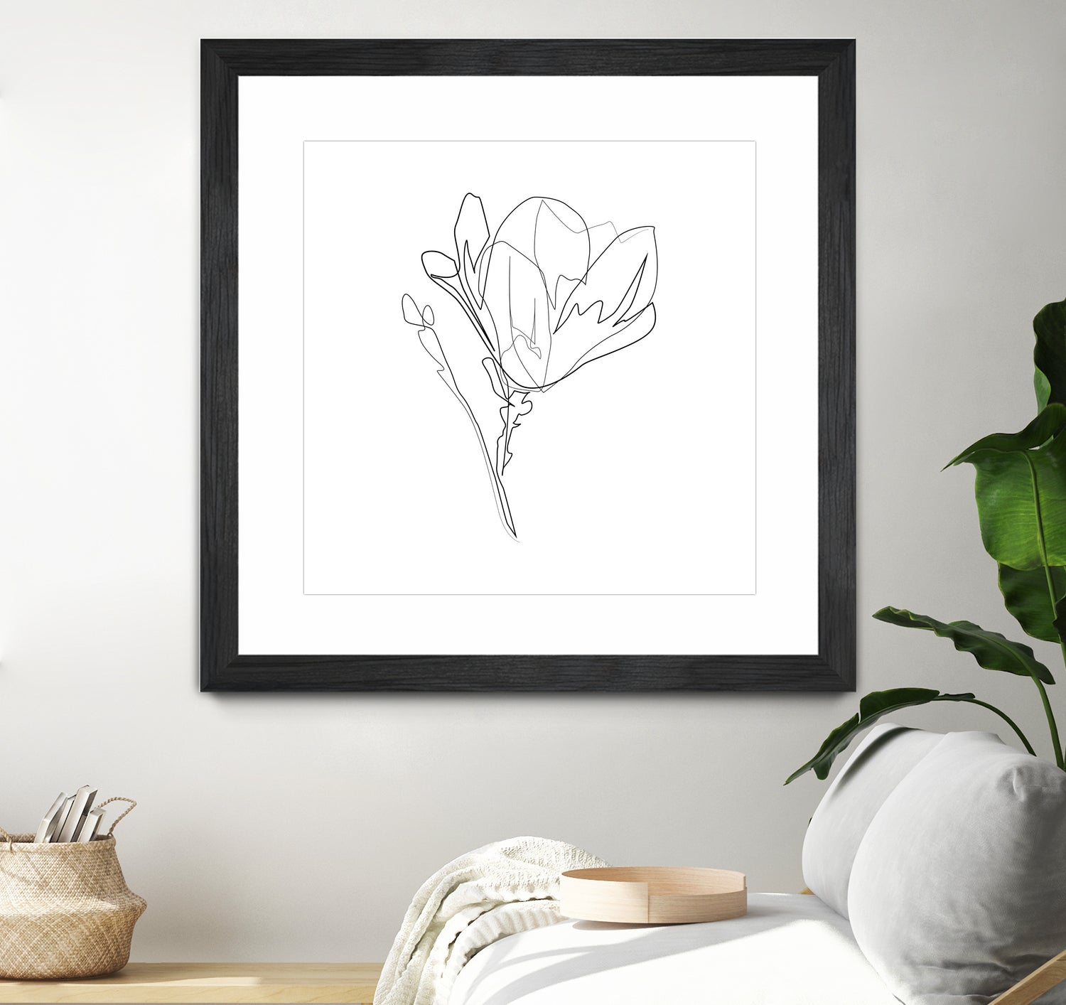 Magnolia Flower Print #4 by Parinta Sofia Stefanopoulou on GIANT ART - white digital drawing