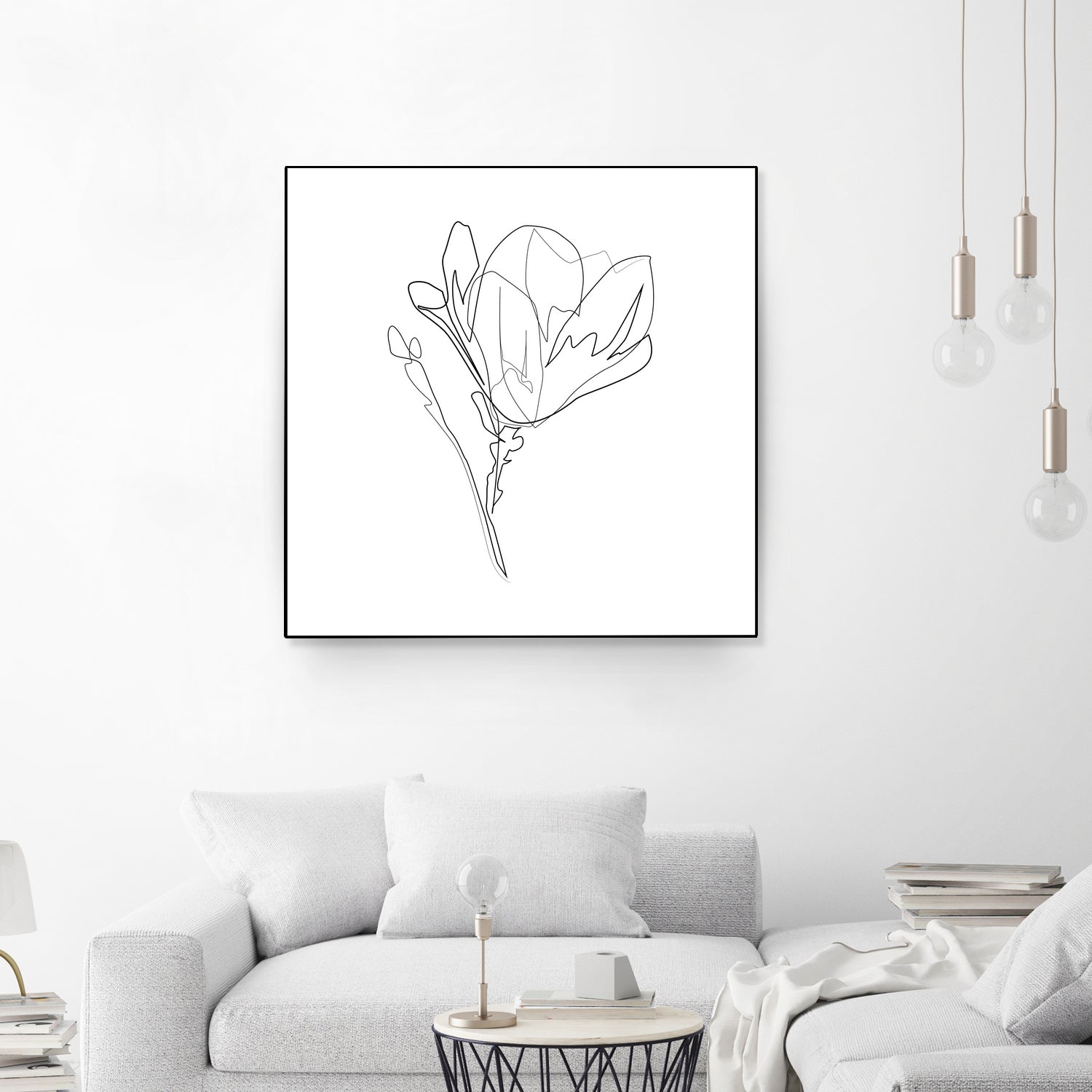 Magnolia Flower Print #4 by Parinta Sofia Stefanopoulou on GIANT ART - white digital drawing