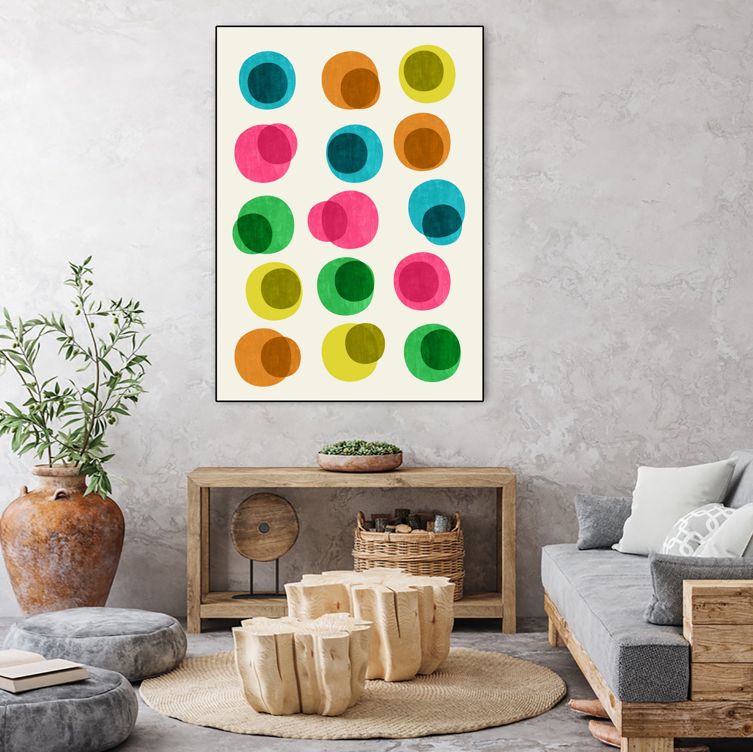 An Array of Circles by Trevor May on GIANT ART - pink digital painting