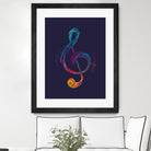 Treble Color by Leandro Jorge on GIANT ART - blue vector illustration