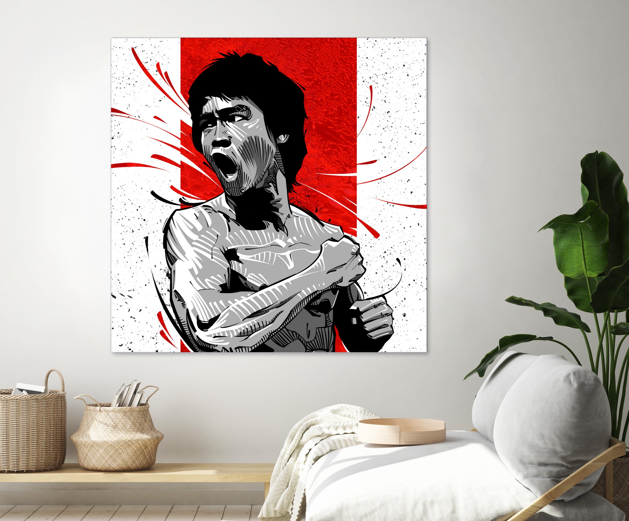 Bruce Lee by Nikita Abakumov on GIANT ART - red digital painting