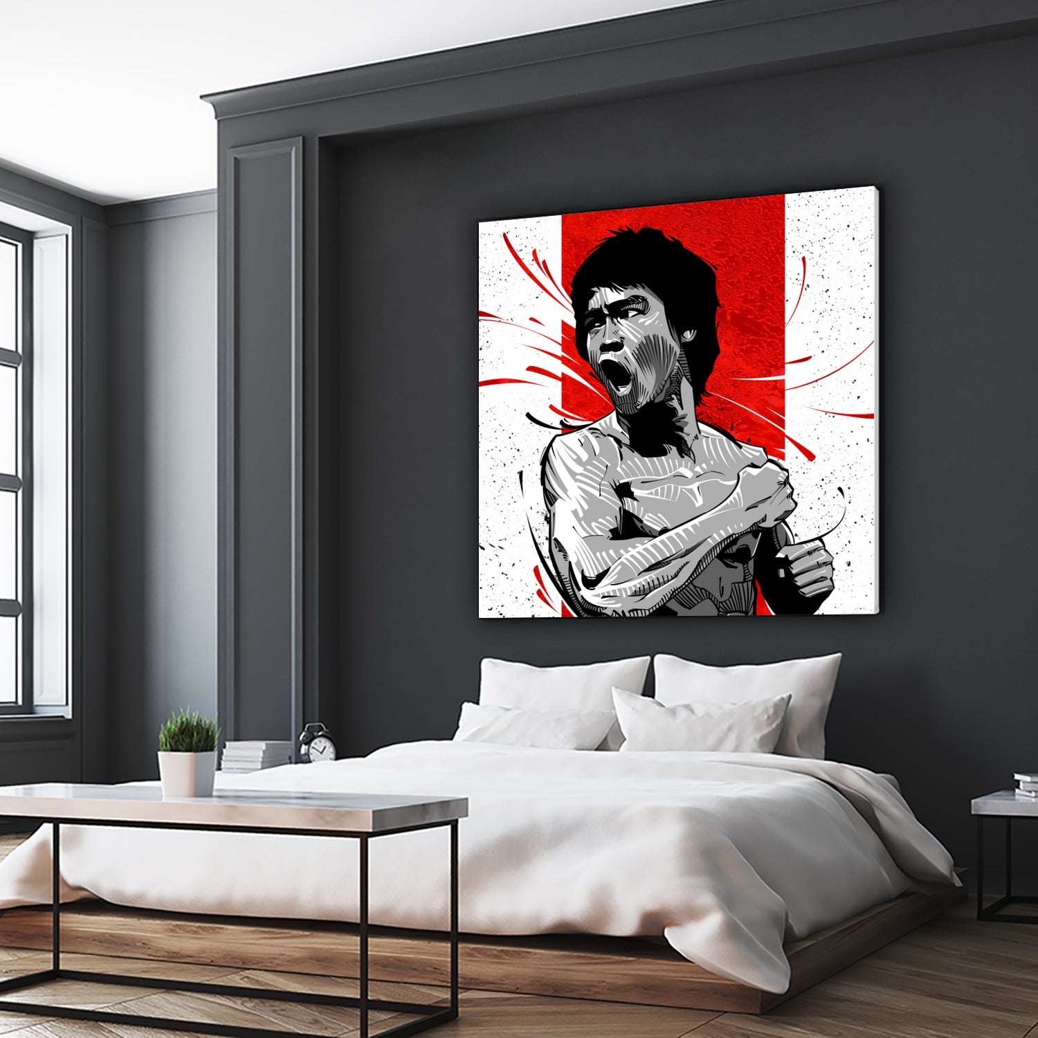 Bruce Lee by Nikita Abakumov on GIANT ART - red digital painting