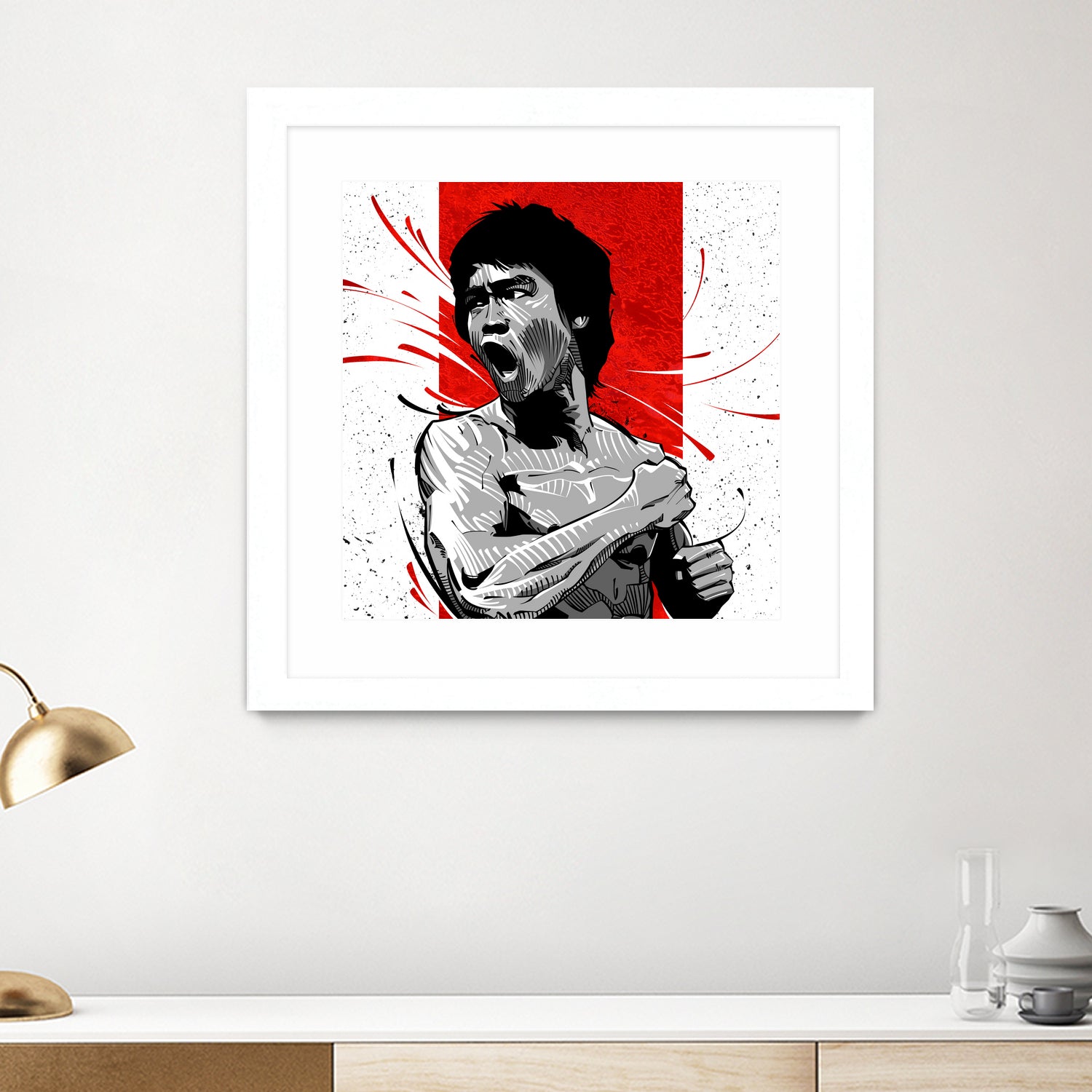 Bruce Lee by Nikita Abakumov on GIANT ART - red digital painting