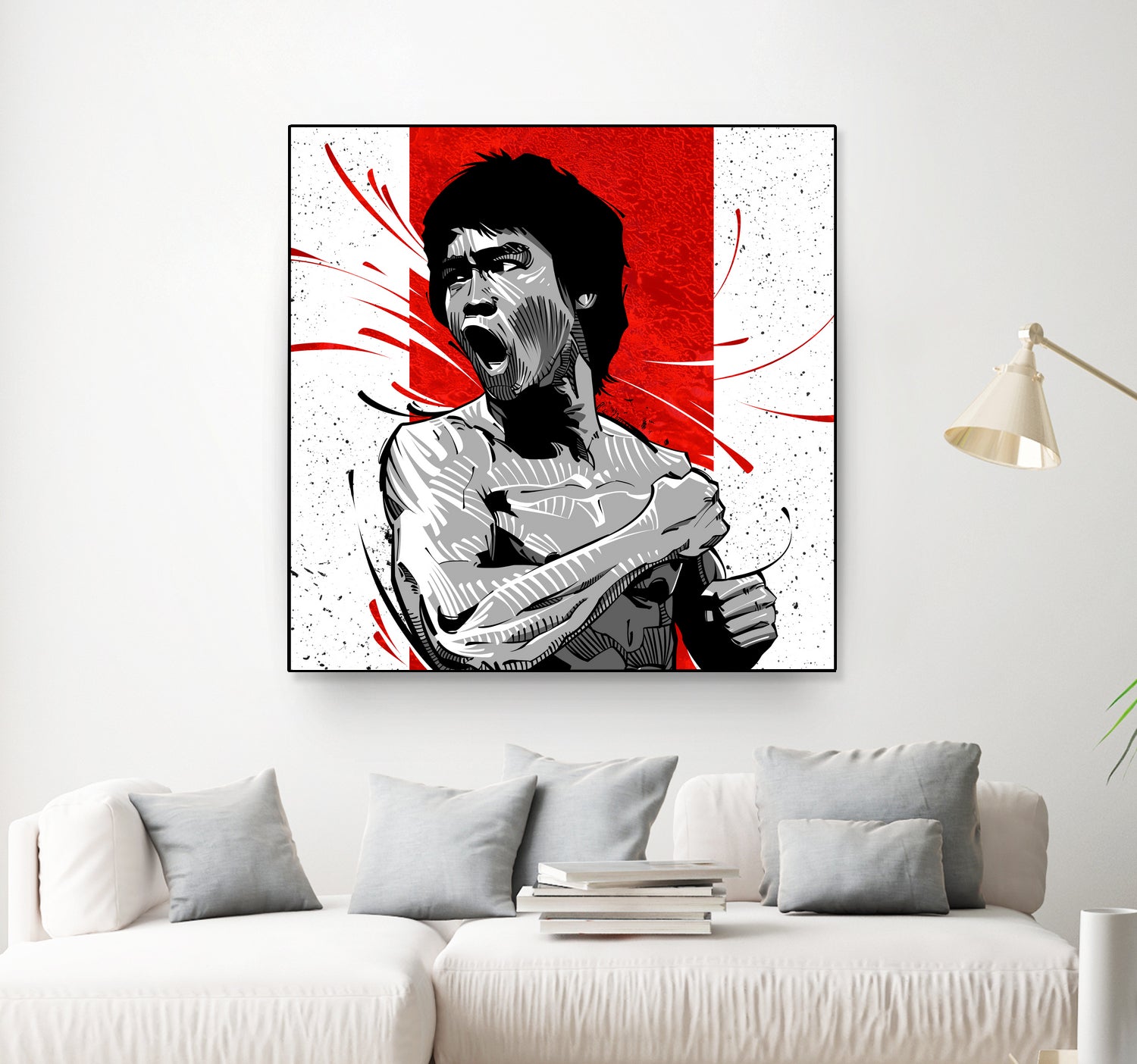 Bruce Lee by Nikita Abakumov on GIANT ART - red digital painting