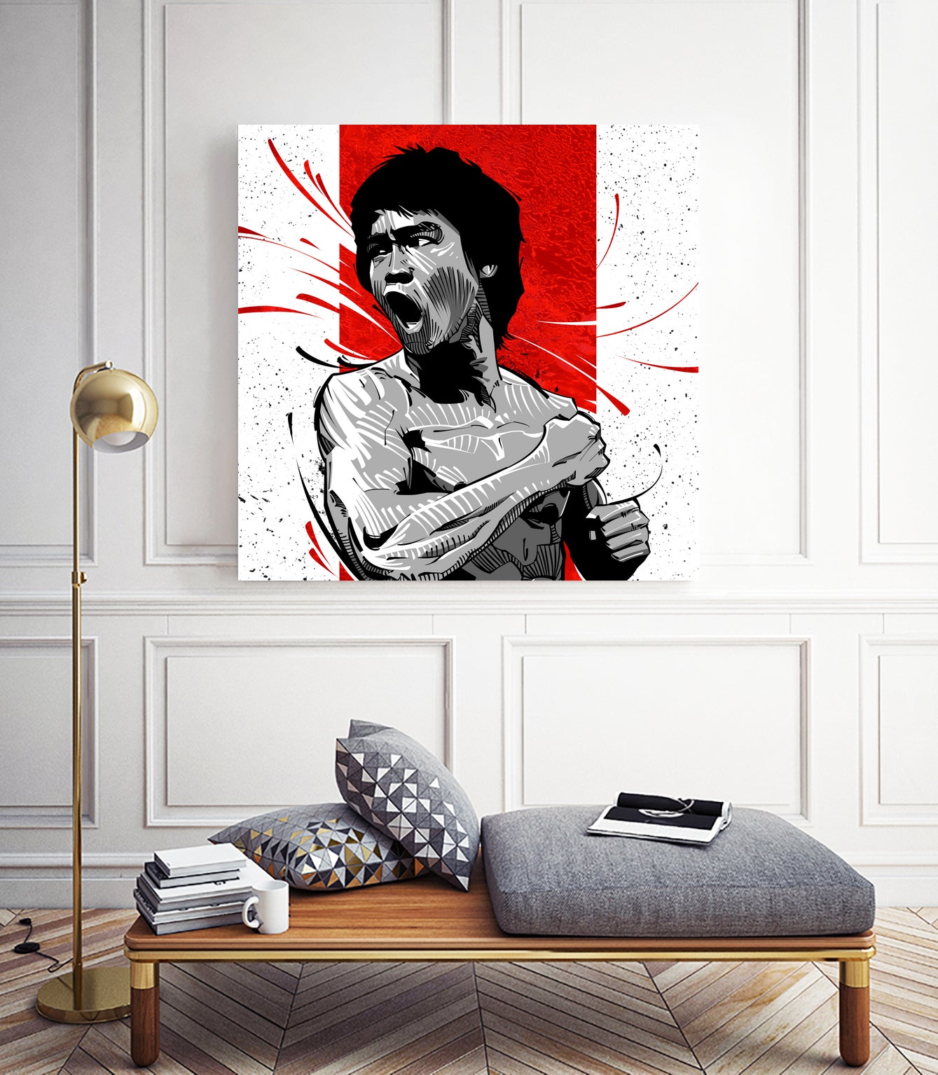 Bruce Lee by Nikita Abakumov on GIANT ART - red digital painting