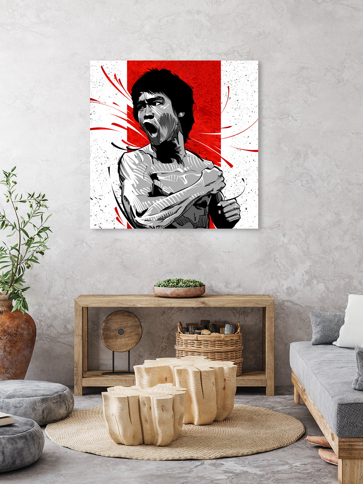 Bruce Lee by Nikita Abakumov on GIANT ART - red digital painting