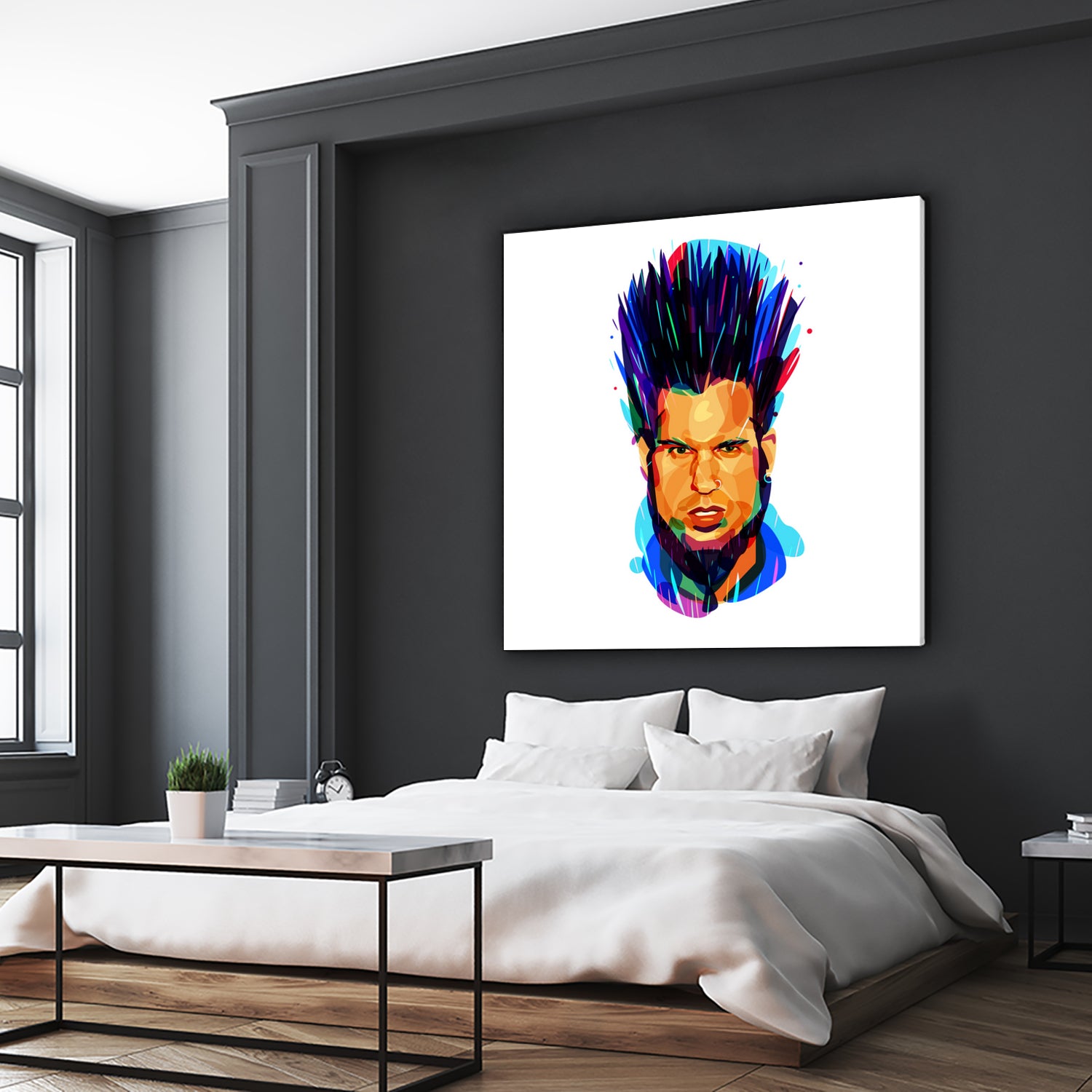 Wayne Static by Ilya Shapko on GIANT ART - blue digital drawing