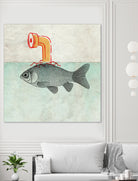 Periscope goldfish by Vin Zzep on GIANT ART - white digital painting