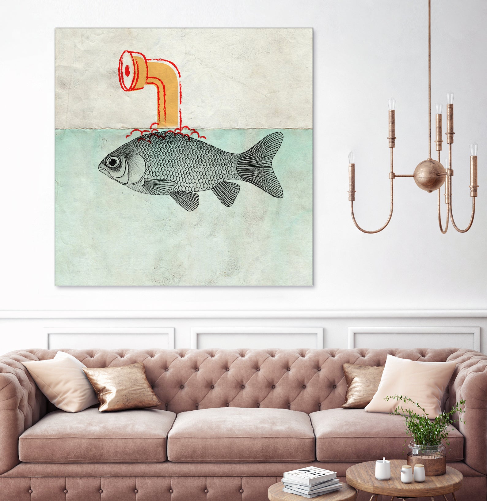 Periscope goldfish by Vin Zzep on GIANT ART - white digital painting