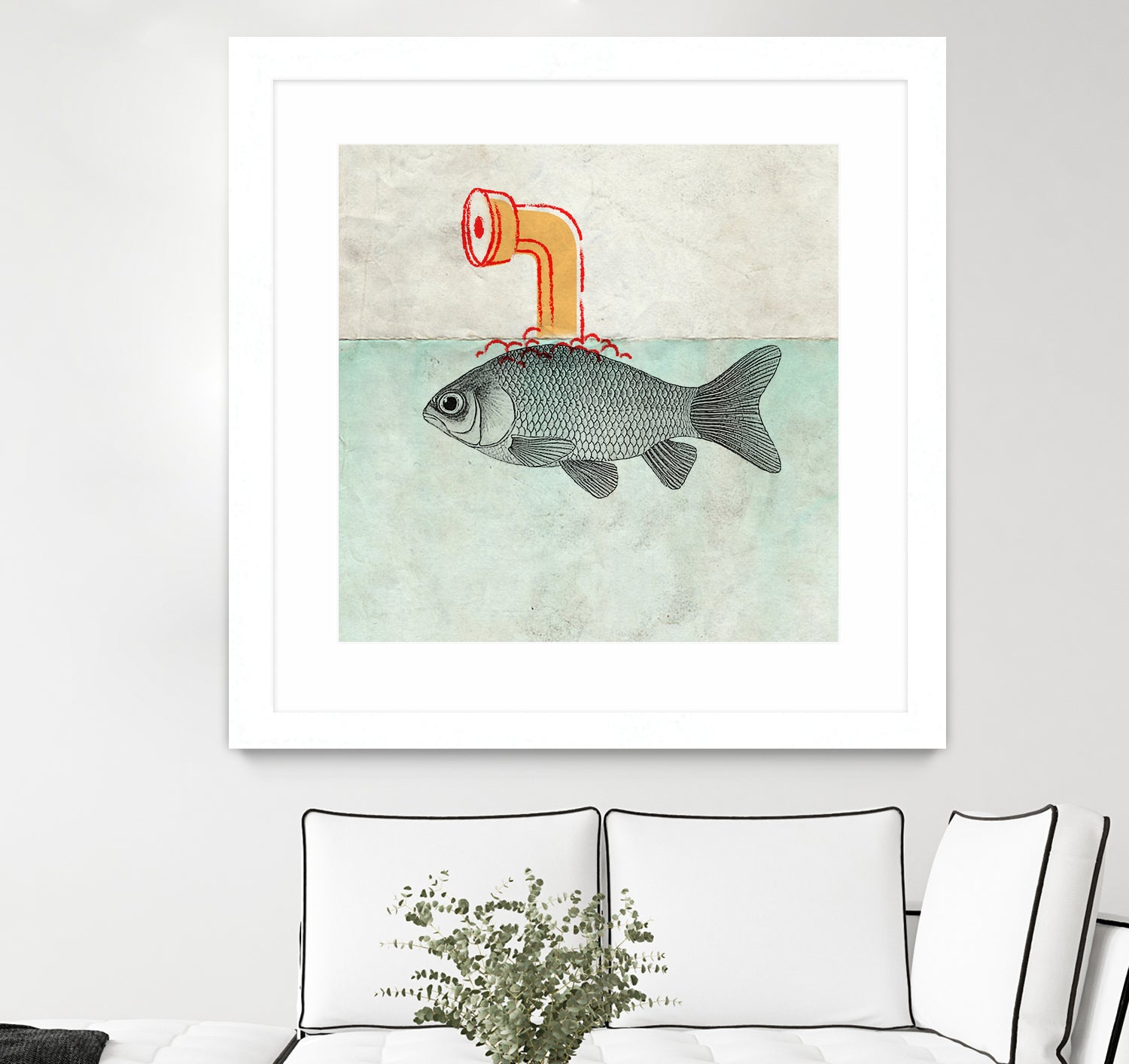 Periscope goldfish by Vin Zzep on GIANT ART - white digital painting