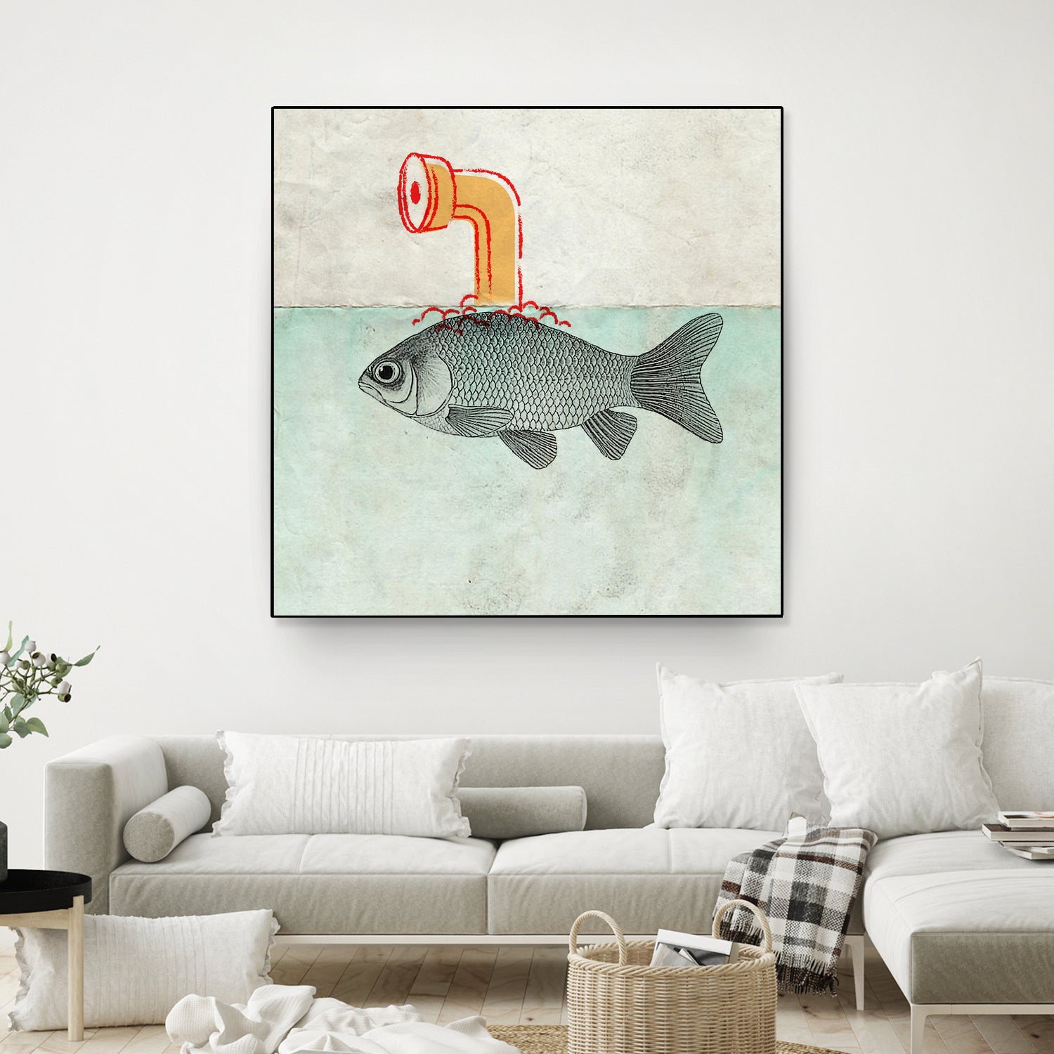 Periscope goldfish by Vin Zzep on GIANT ART - white digital painting