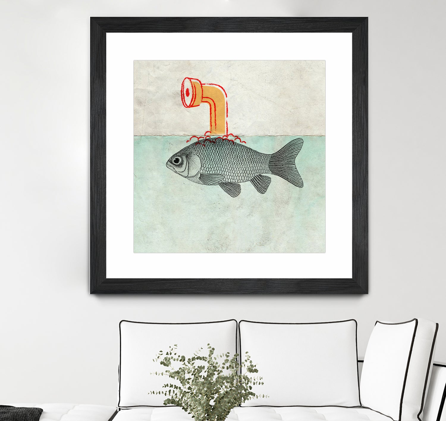 Periscope goldfish by Vin Zzep on GIANT ART - white digital painting