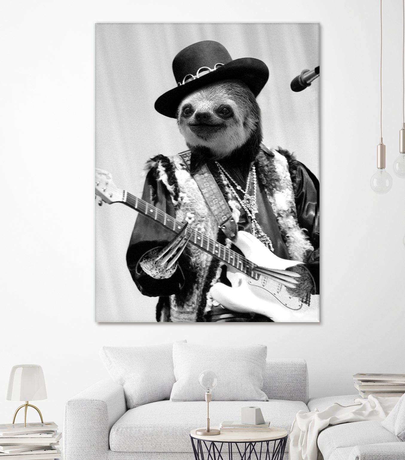 Rockstar Sloth #2 by Luigi Tarini on GIANT ART - gray photo manipulation