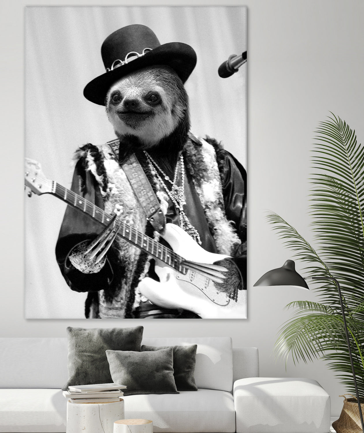 Rockstar Sloth #2 by Luigi Tarini on GIANT ART - gray photo manipulation