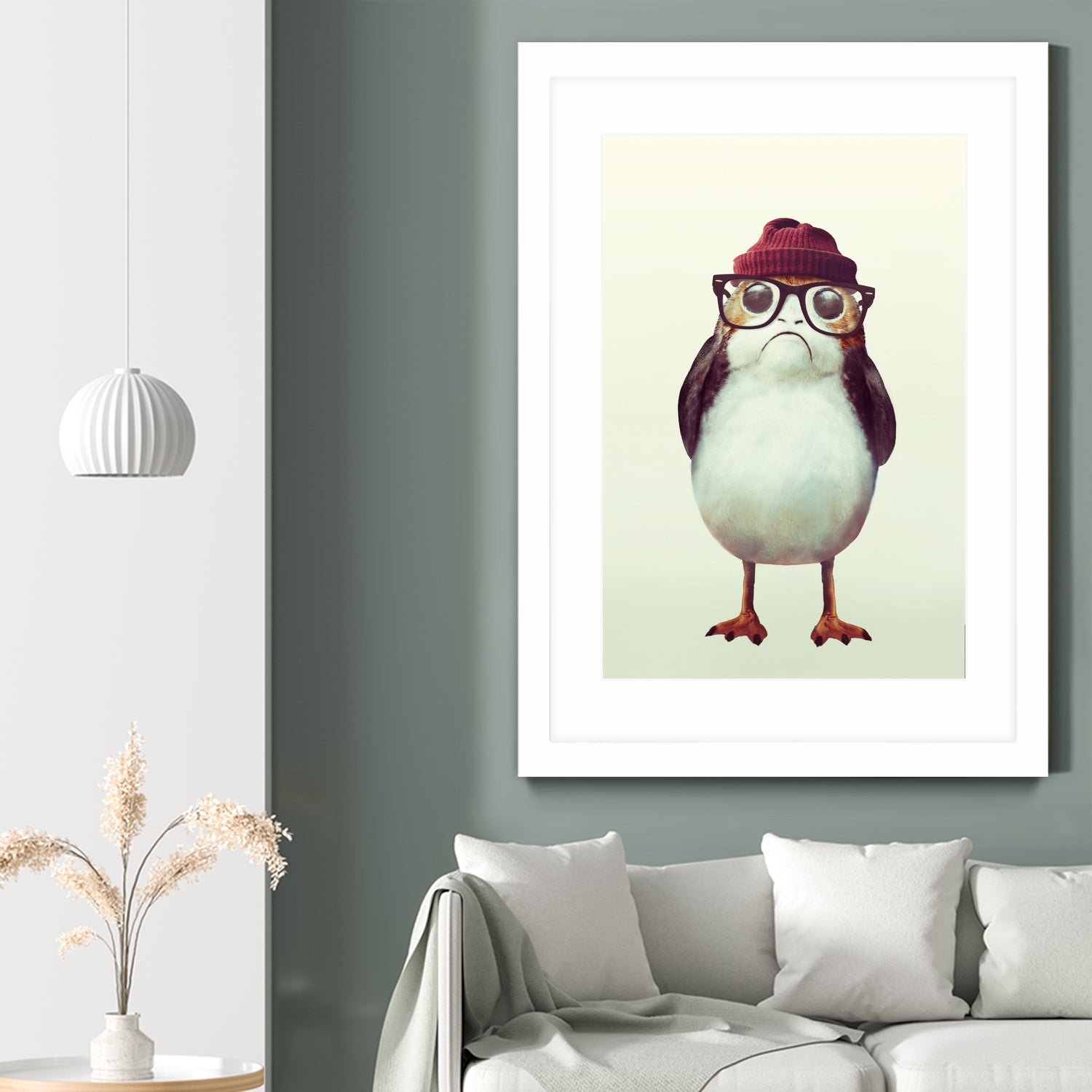 Hipster Porg by Andy Wynn on GIANT ART - red digital painting