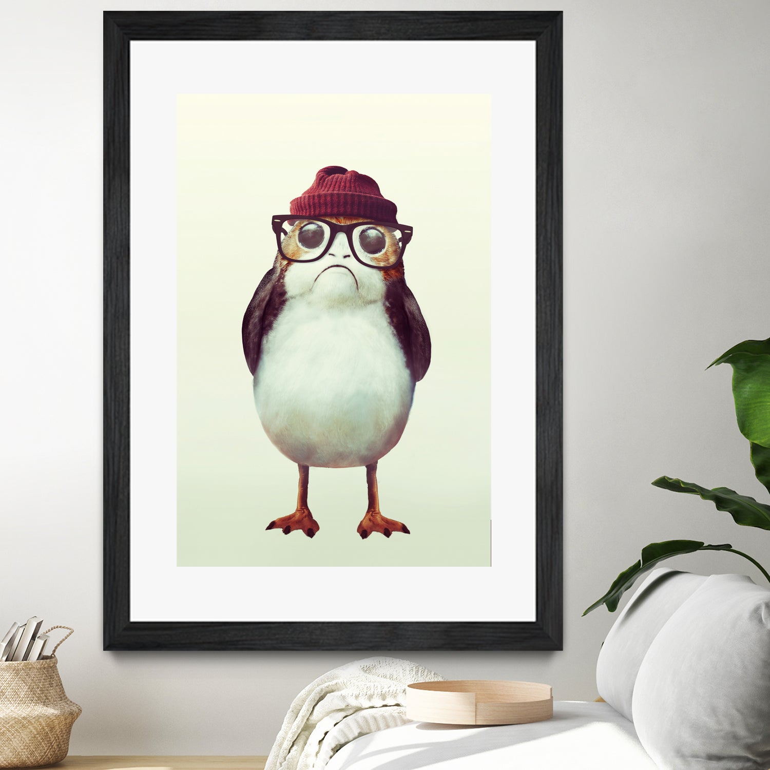 Hipster Porg by Andy Wynn on GIANT ART - red digital painting