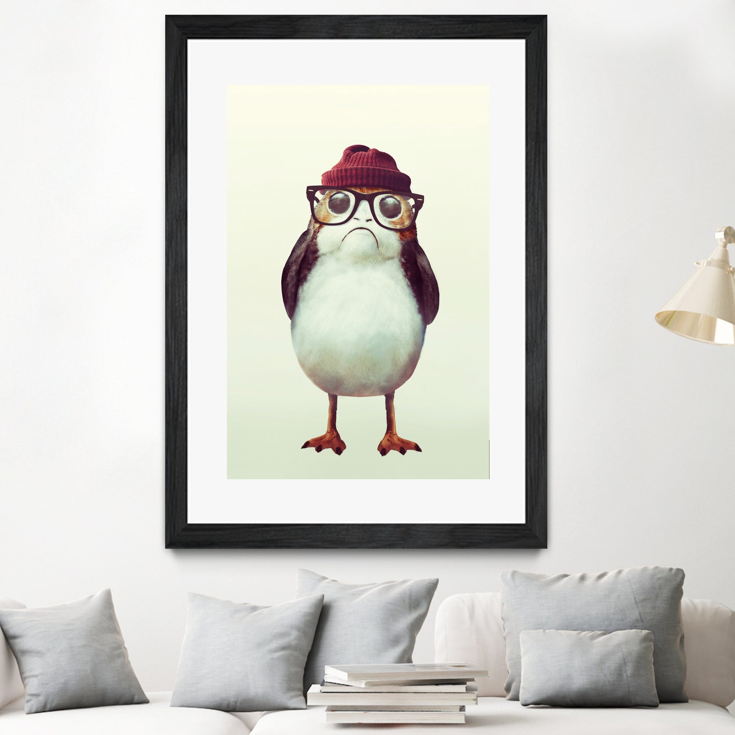 Hipster Porg by Andy Wynn on GIANT ART - red digital painting