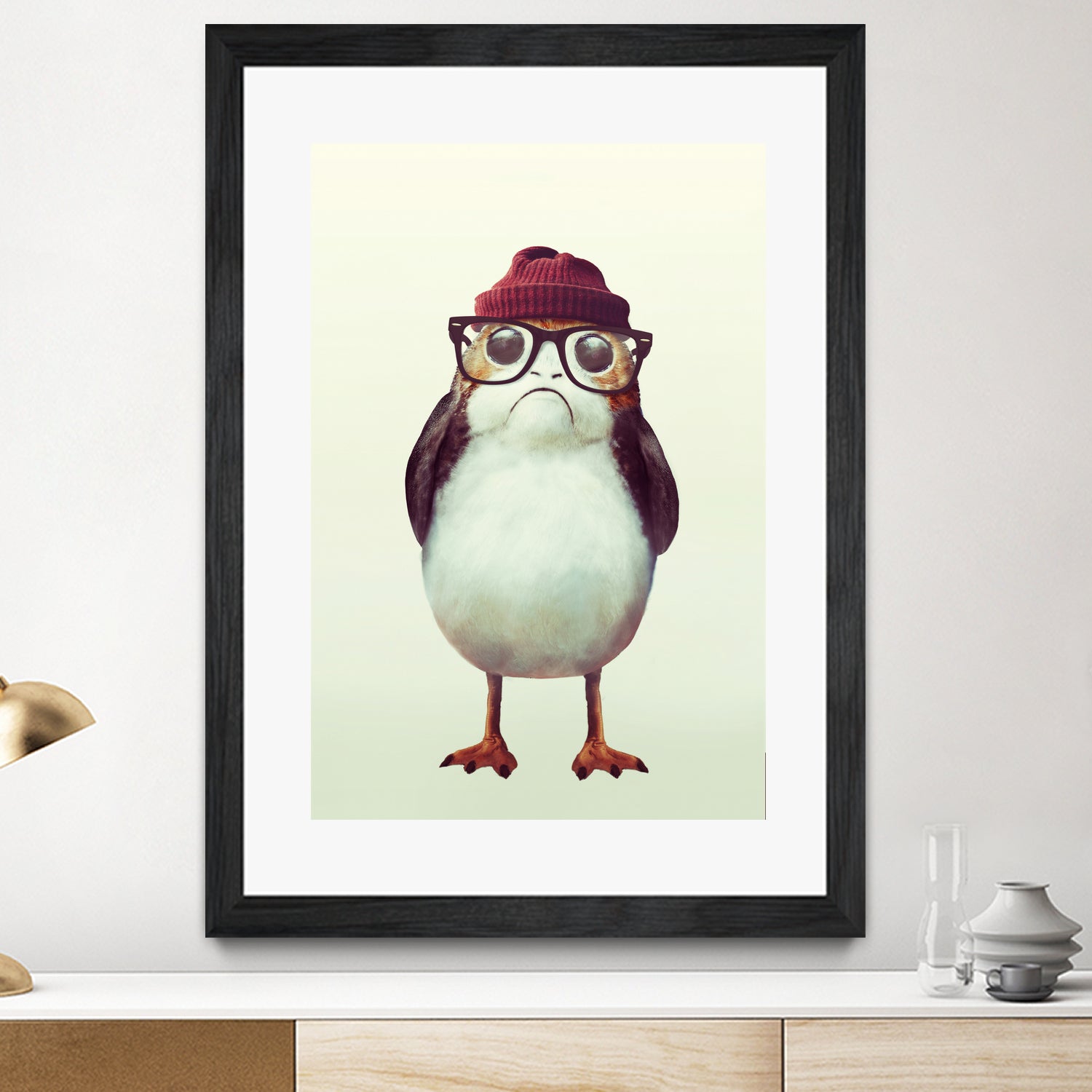 Hipster Porg by Andy Wynn on GIANT ART - red digital painting