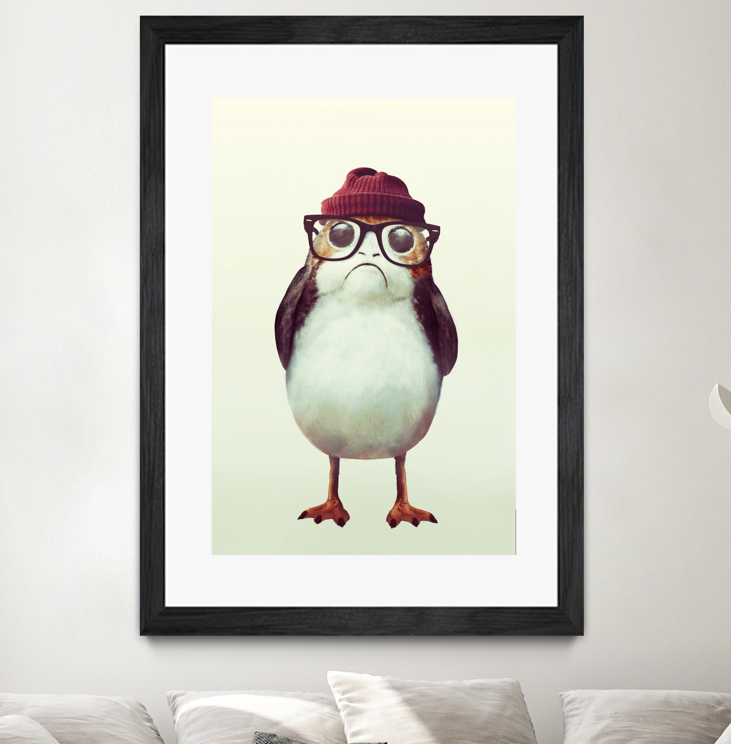 Hipster Porg by Andy Wynn on GIANT ART - red digital painting