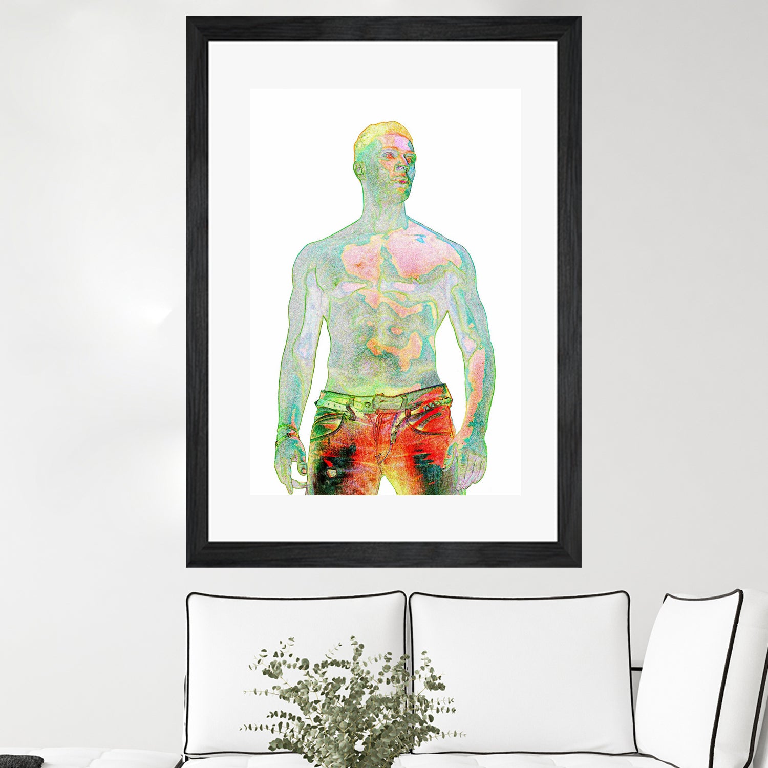 nude man by Sarune Ivoskaite on GIANT ART - orange digital drawing