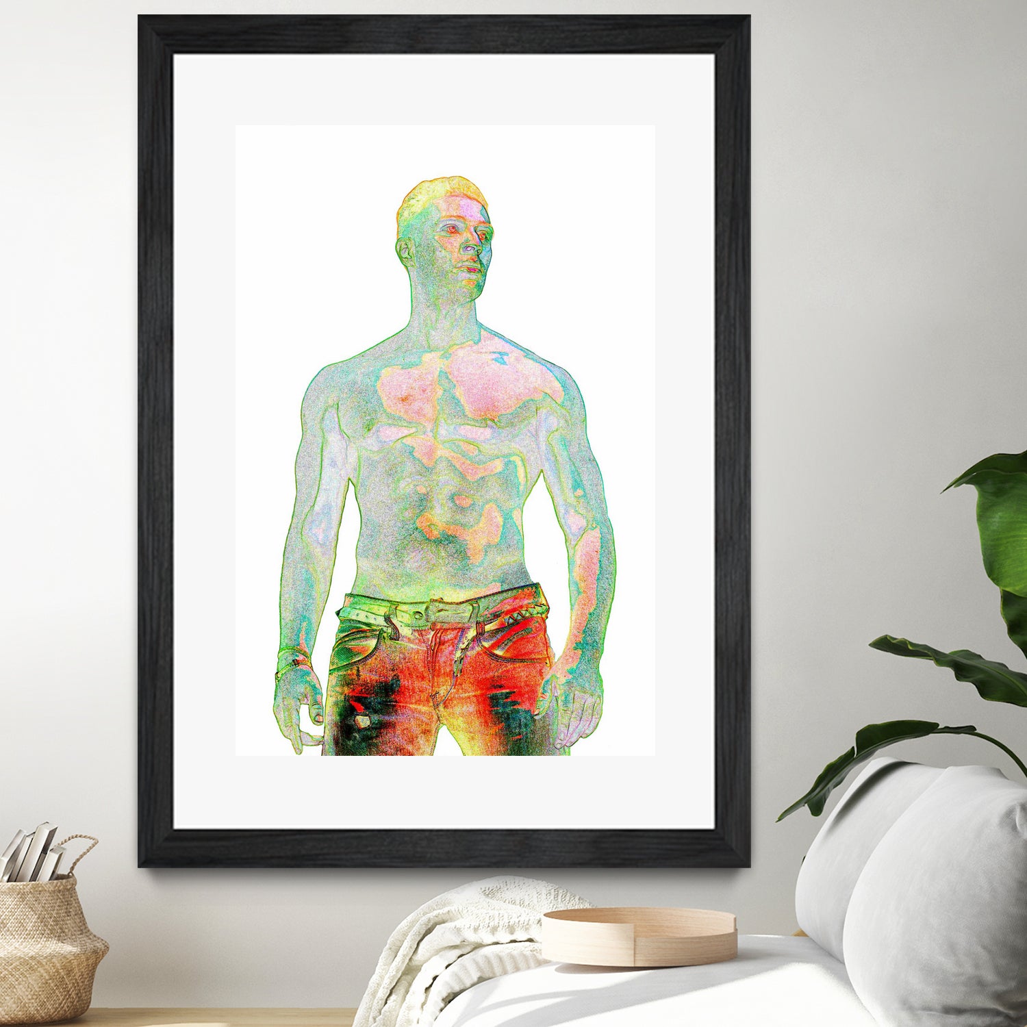 nude man by Sarune Ivoskaite on GIANT ART - orange digital drawing