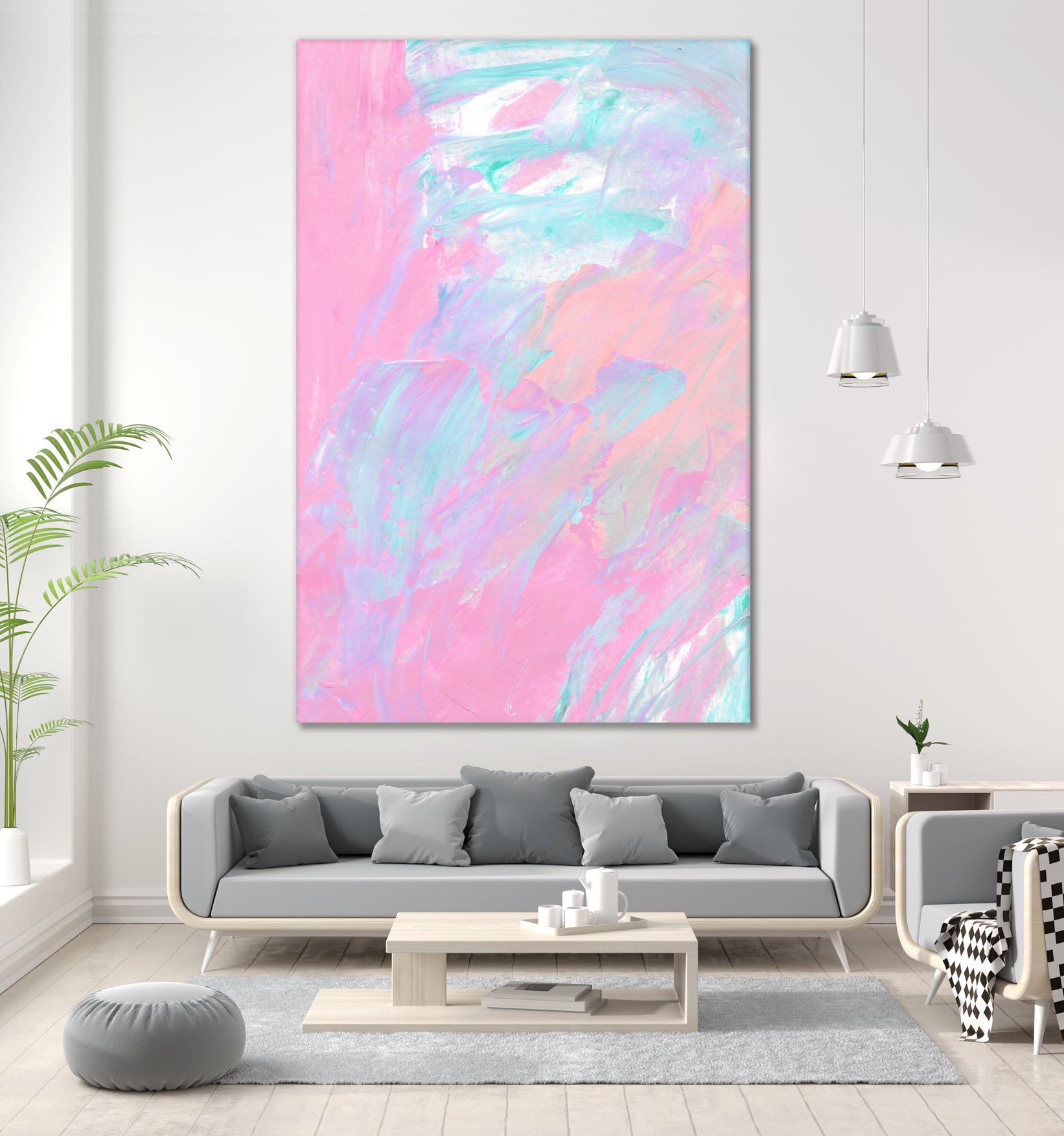 Abstract 2494 by Cecilie Karoline on GIANT ART - pink mixed media