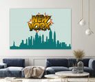 New York Pop Skyline by Octavian Mihai Mielu on GIANT ART - green digital drawing