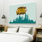 New York Pop Skyline by Octavian Mihai Mielu on GIANT ART - green digital drawing