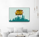 New York Pop Skyline by Octavian Mihai Mielu on GIANT ART - green digital drawing