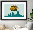 New York Pop Skyline by Octavian Mihai Mielu on GIANT ART - green digital drawing