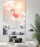 FLAMINGO & FRIENDS by Jonas Loose on GIANT ART - yellow photo manipulation