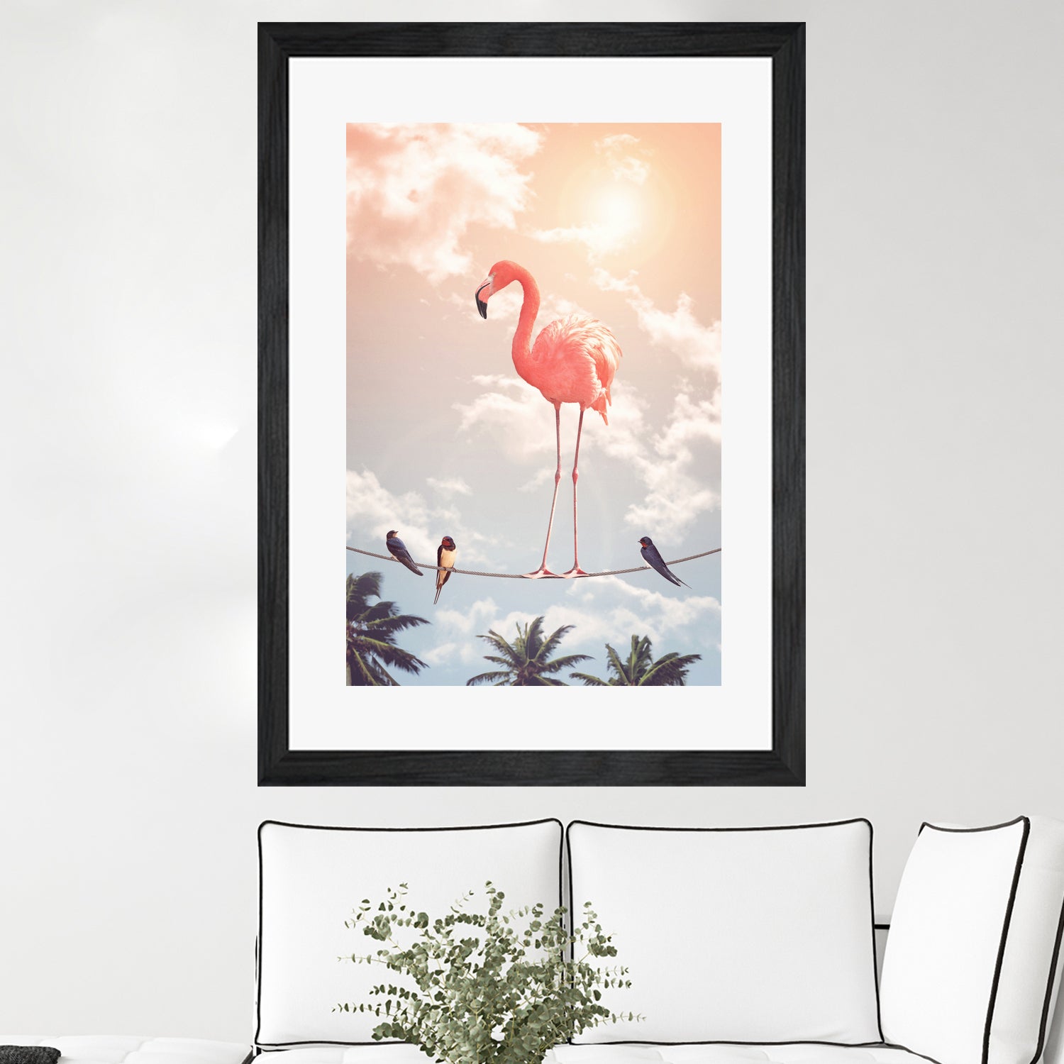 FLAMINGO & FRIENDS by Jonas Loose on GIANT ART - yellow photo manipulation