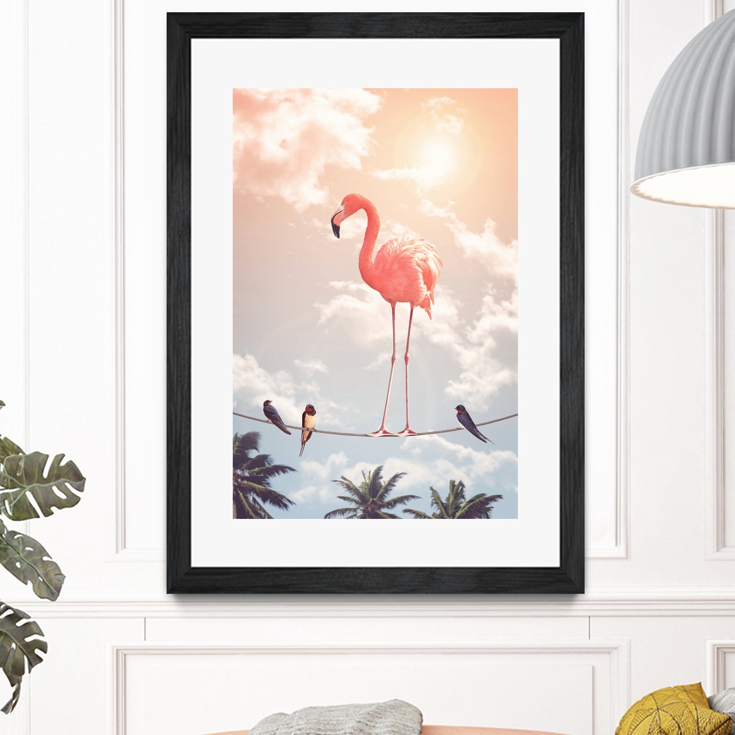 FLAMINGO & FRIENDS by Jonas Loose on GIANT ART - yellow photo manipulation