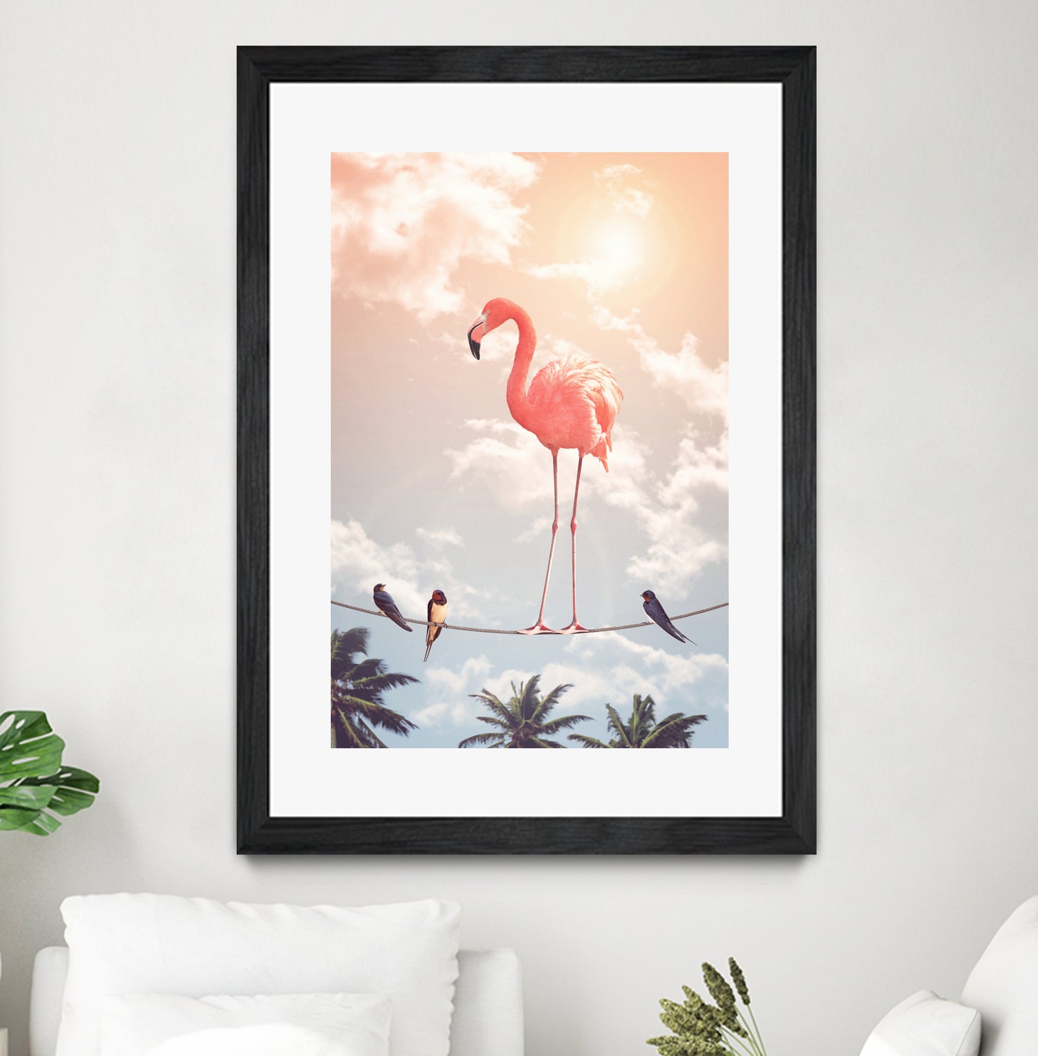 FLAMINGO & FRIENDS by Jonas Loose on GIANT ART - yellow photo manipulation