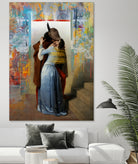 El beso by José Luis Guerrero on GIANT ART - yellow digital painting