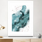 Watercolor meets Glitter - Turquoise Rose Gold - No 1 by Anastasia Sawall on GIANT ART - blue digital painting