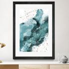 Watercolor meets Glitter - Turquoise Rose Gold - No 1 by Anastasia Sawall on GIANT ART - blue digital painting