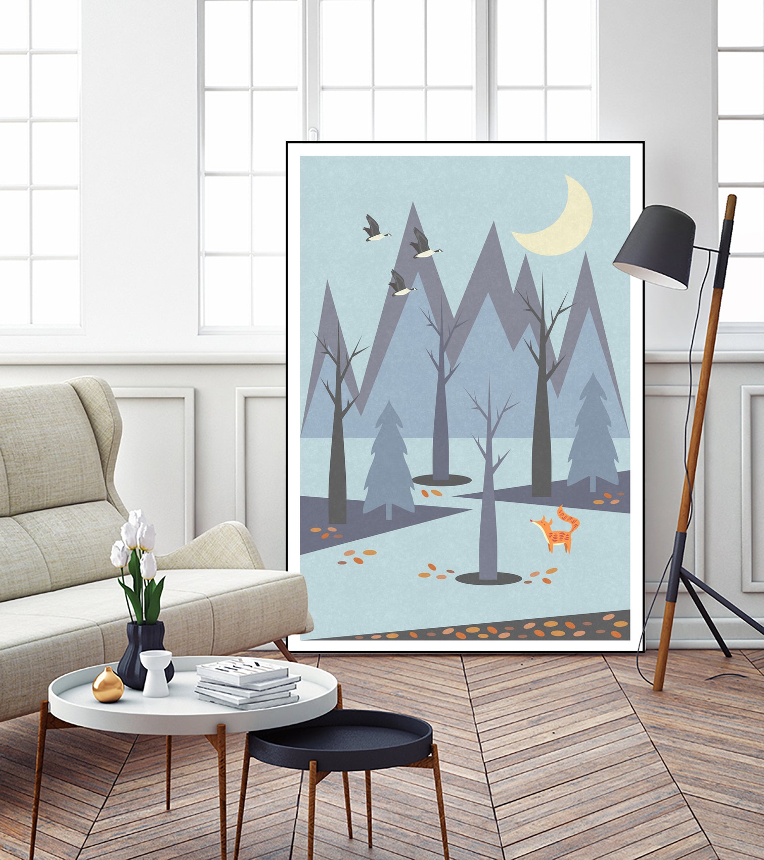 Autumn Feeling by Iveta Sermuksa on GIANT ART - blue vector illustration