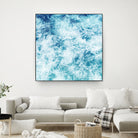 Sea ocean waves blue white by Julia Zayceva on GIANT ART - blue mixed media