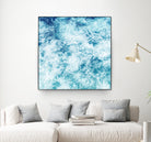 Sea ocean waves blue white by Julia Zayceva on GIANT ART - blue mixed media