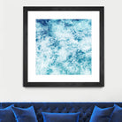 Sea ocean waves blue white by Julia Zayceva on GIANT ART - blue mixed media