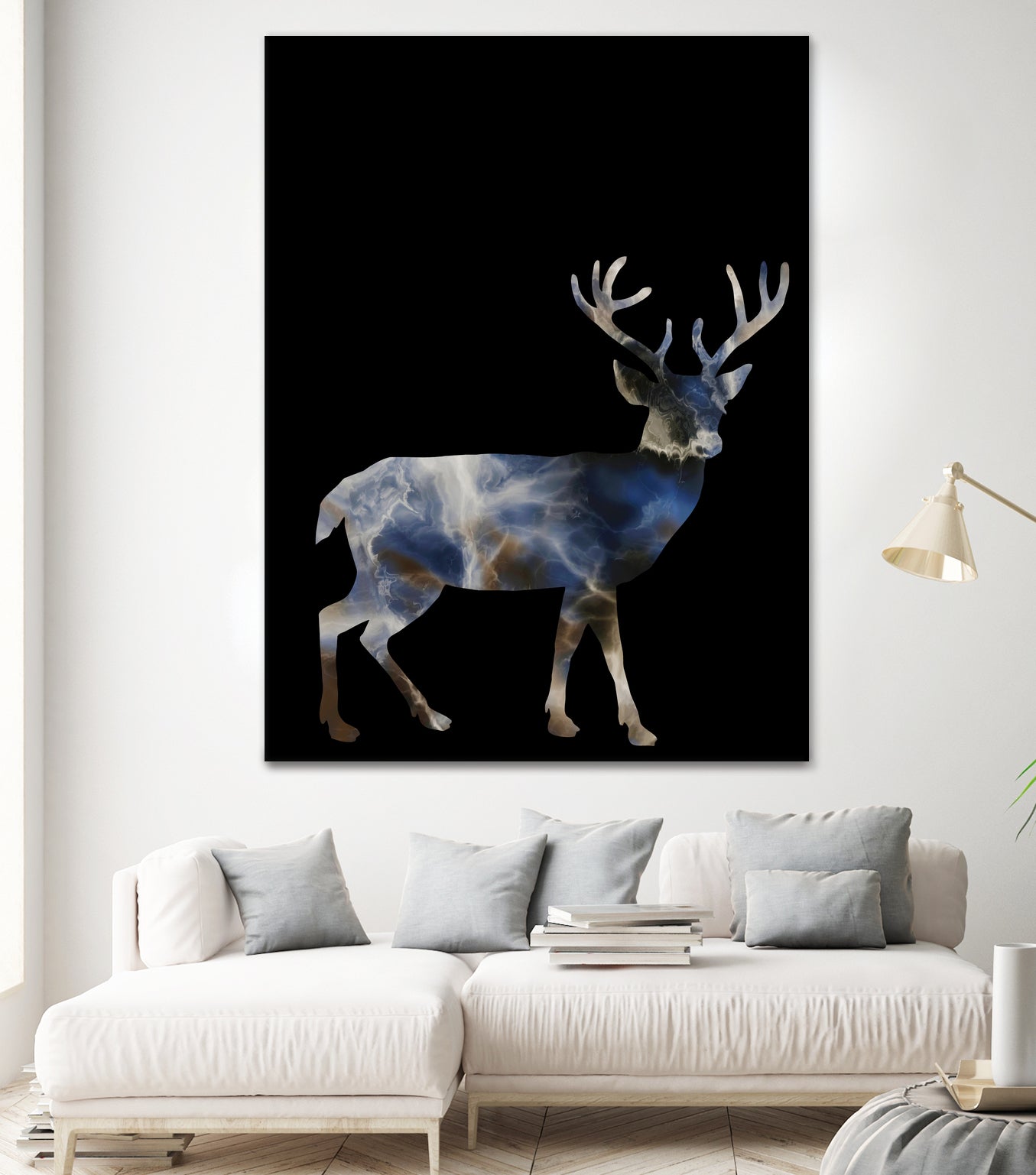 Marble Deer by Gamze Genc Celik on GIANT ART - blue vector illustration